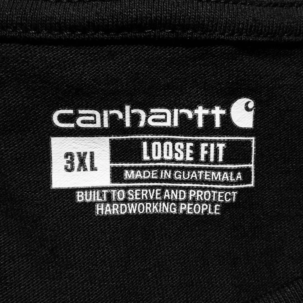 Carhartt Men's 3XL Black Long Sleeve Pocket T-Shirt Loose‎ Fit Heavyweight